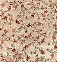 NEW! 1 Yard Remnant : Princess Esme 100% Silk Dupioni Taffeta Embroidered Fabric Floral Penny Copper - Fancy Styles Fabric Pierre Frey Lee Jofa Brunschwig & Fils