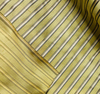 NEW Princess Kinsley Designer Pinstripe Satin Ribbon Striped Silk Dupioni - Yellow, Khaki, & Green - Fancy Styles Fabric Pierre Frey Lee Jofa Brunschwig & Fils