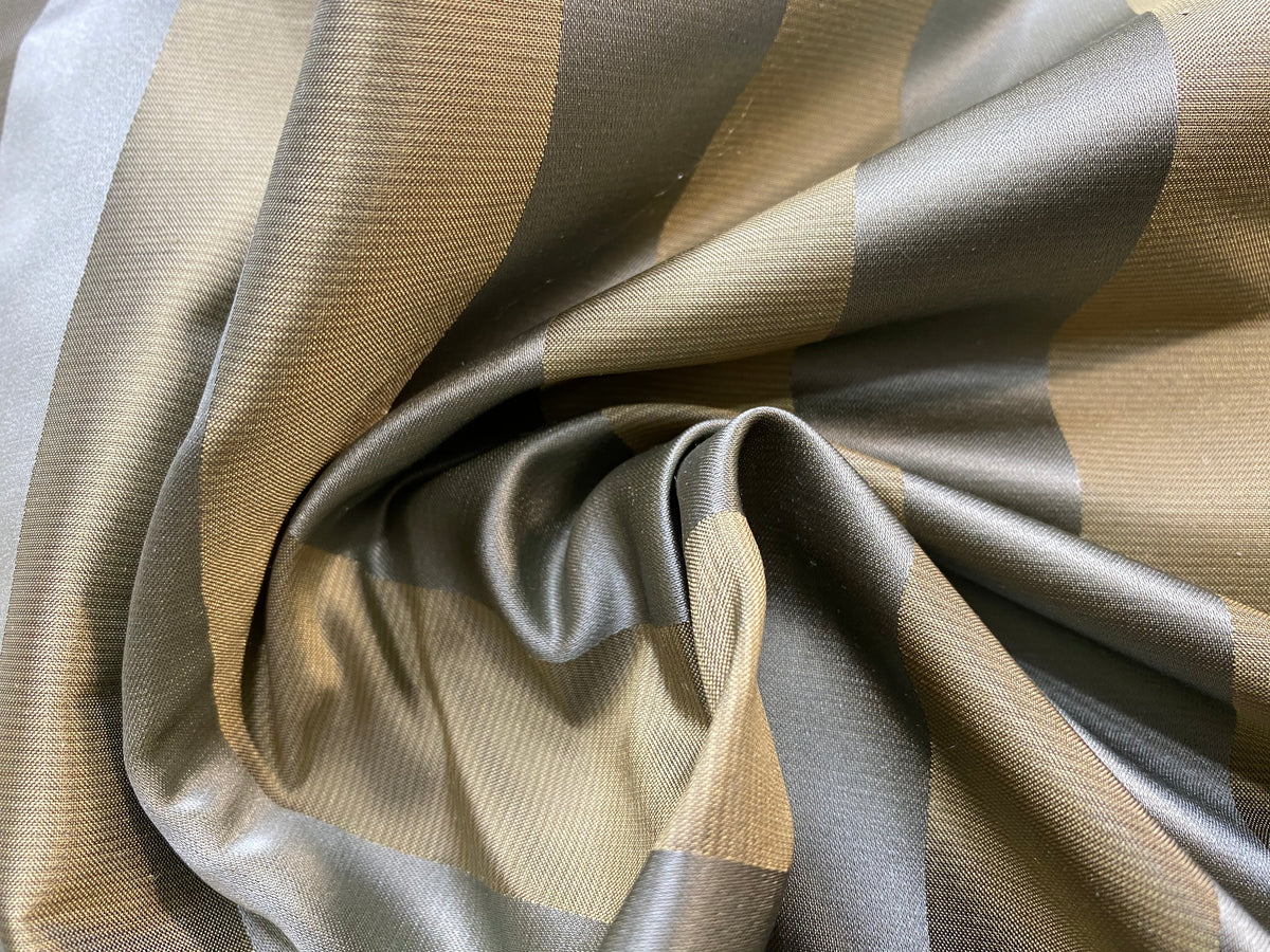 NEW Princess Sophie 100% Silk Fabric Silver and Gold Stripes - Fancy Styles Fabric Pierre Frey Lee Jofa Brunschwig & Fils
