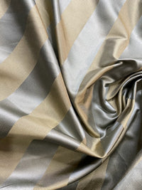 NEW Princess Sophie 100% Silk Fabric Silver and Gold Stripes - Fancy Styles Fabric Pierre Frey Lee Jofa Brunschwig & Fils