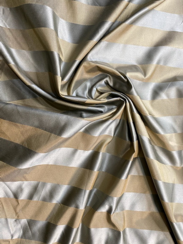 NEW Princess Sophie 100% Silk Fabric Silver and Gold Stripes - Fancy Styles Fabric Pierre Frey Lee Jofa Brunschwig & Fils