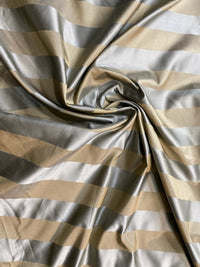 NEW Princess Sophie 100% Silk Fabric Silver and Gold Stripes - Fancy Styles Fabric Pierre Frey Lee Jofa Brunschwig & Fils