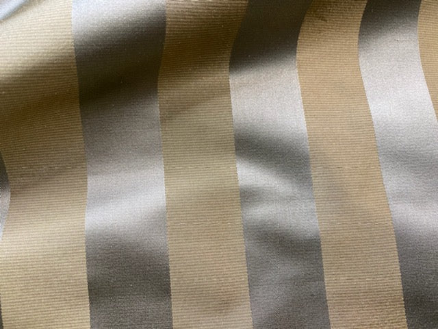 NEW Princess Sophie 100% Silk Fabric Silver and Gold Stripes - Fancy Styles Fabric Pierre Frey Lee Jofa Brunschwig & Fils