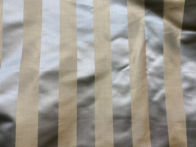 NEW Princess Sophie 100% Silk Fabric Silver and Gold Stripes - Fancy Styles Fabric Pierre Frey Lee Jofa Brunschwig & Fils