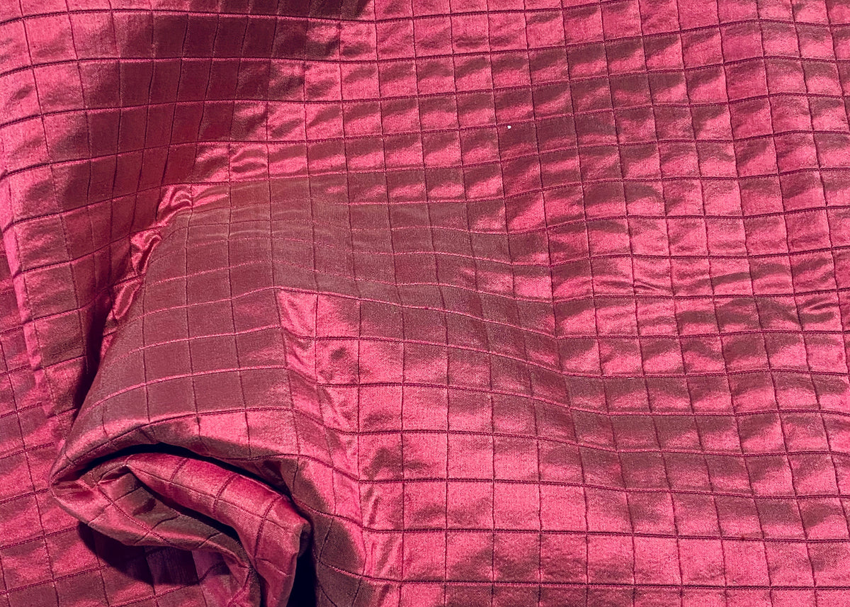 Lady Celestine 100% Silk Quilted Taffeta Fabric with Cotton Backing in Raspberry Pink - Fancy Styles Fabric Pierre Frey Lee Jofa Brunschwig & Fils