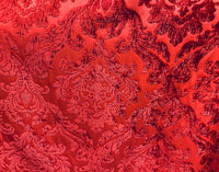 NEW Queen Isabella Designer Double Sided Chenille Velvet Interior Design Fabric - Dark Red - Fancy Styles Fabric Pierre Frey Lee Jofa Brunschwig & Fils