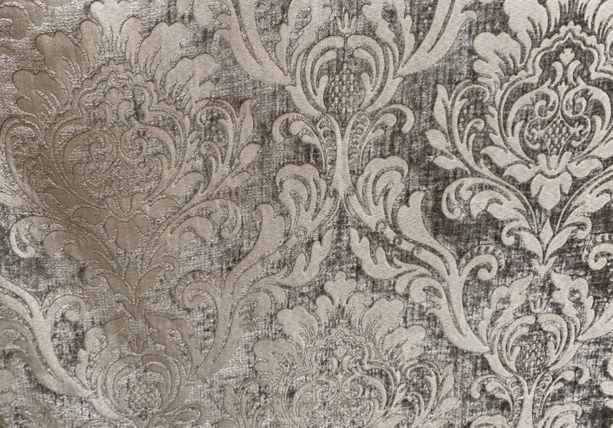 NEW Queen Isabella Designer Double Sided Chenille Velvet Interior Design Fabric - Gray - Fancy Styles Fabric Pierre Frey Lee Jofa Brunschwig & Fils