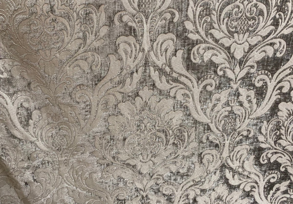 NEW Queen Isabella Designer Double Sided Chenille Velvet Interior Design Fabric - Gray - Fancy Styles Fabric Pierre Frey Lee Jofa Brunschwig & Fils