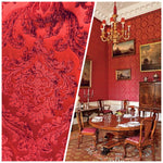 NEW Queen Isabella Designer Double Sided Chenille Velvet Interior Design Fabric - Dark Red - Fancy Styles Fabric Pierre Frey Lee Jofa Brunschwig & Fils