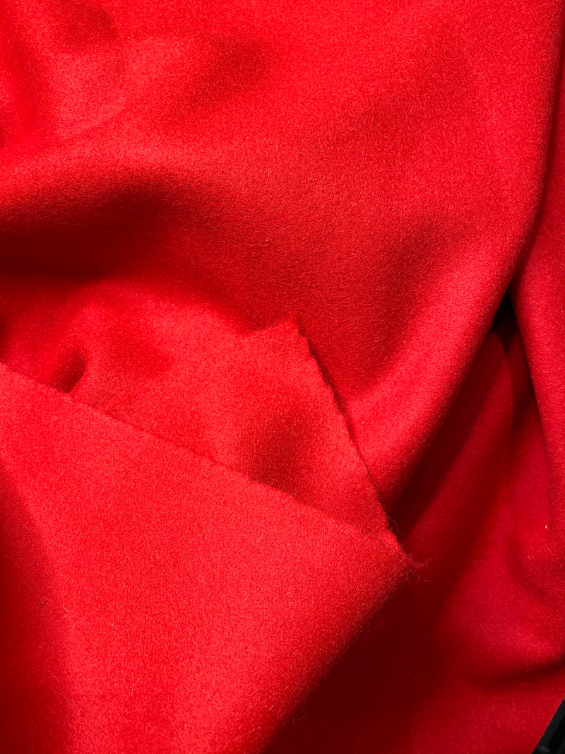 1 Yard Remnant- Apple Anne Designer 100% Wool Red Coat Fabric - Fancy Styles Fabric Pierre Frey Lee Jofa Brunschwig & Fils