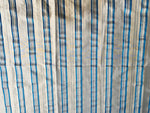 NEW Miss Charlotte 100% Silk Dupioni Fabric - Cream White with Jewel Blue Stripes - Fancy Styles Fabric Pierre Frey Lee Jofa Brunschwig & Fils
