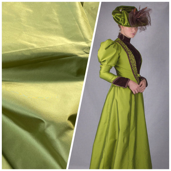 NEW Lady Lisa Designer 100% Silk Taffeta Fabric - Solid Pistachio Green - Fancy Styles Fabric Pierre Frey Lee Jofa Brunschwig & Fils