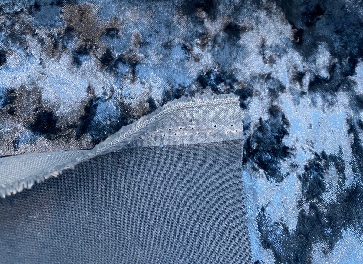 NEW Designer Made in Belgium Crushed Upholstery Velvet Fabric - Navy Blue - Fancy Styles Fabric Pierre Frey Lee Jofa Brunschwig & Fils