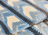 NEW Designer Heavyweight Striped Chevron Upholstery Fabric - Light Blue - Fancy Styles Fabric Pierre Frey Lee Jofa Brunschwig & Fils