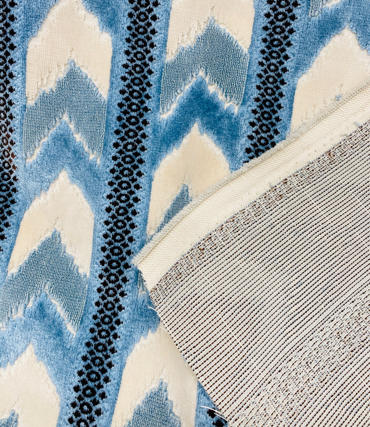 NEW Designer Heavyweight Striped Chevron Upholstery Fabric - Light Blue - Fancy Styles Fabric Pierre Frey Lee Jofa Brunschwig & Fils