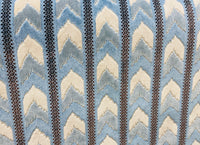 NEW Designer Heavyweight Striped Chevron Upholstery Fabric - Light Blue - Fancy Styles Fabric Pierre Frey Lee Jofa Brunschwig & Fils