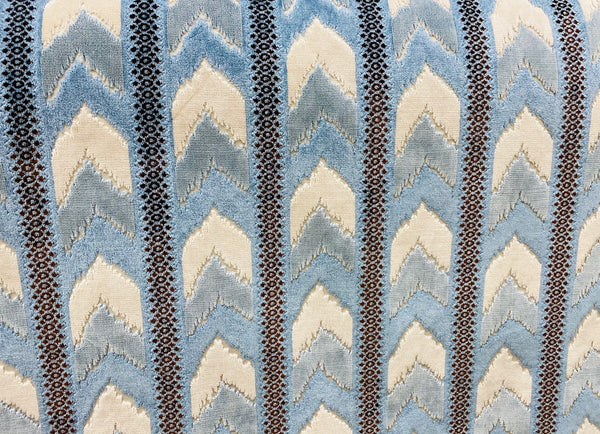 NEW Designer Heavyweight Striped Chevron Upholstery Fabric - Light Blue - Fancy Styles Fabric Pierre Frey Lee Jofa Brunschwig & Fils