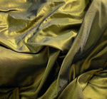 NEW Lady Lisa Designer 100% Silk Taffeta - Solid Olive with Black Iridescence - Fancy Styles Fabric Pierre Frey Lee Jofa Brunschwig & Fils