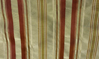 NEW Duchess Gianna Designer 100% Silk Taffeta Pistachio Green with Red & Gold Stripes - Fancy Styles Fabric Pierre Frey Lee Jofa Brunschwig & Fils