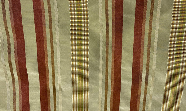 NEW Duchess Gianna Designer 100% Silk Taffeta Pistachio Green with Red & Gold Stripes - Fancy Styles Fabric Pierre Frey Lee Jofa Brunschwig & Fils
