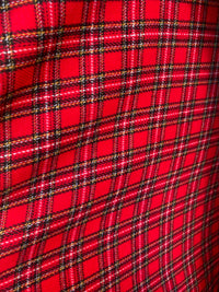 New Designer Plaid Tartan Medium Weight Woven Fabric - Red - Fancy Styles Fabric Pierre Frey Lee Jofa Brunschwig & Fils