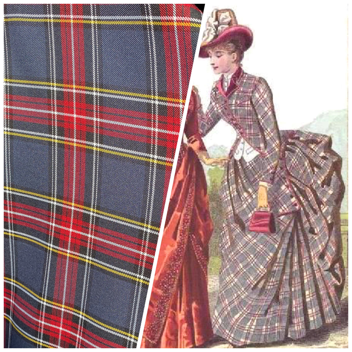 NEW Designer Plaid Tartan Medium Dress Weight Woven Fabric - Gray, Red, Yellow, & Black - Fancy Styles Fabric Pierre Frey Lee Jofa Brunschwig & Fils