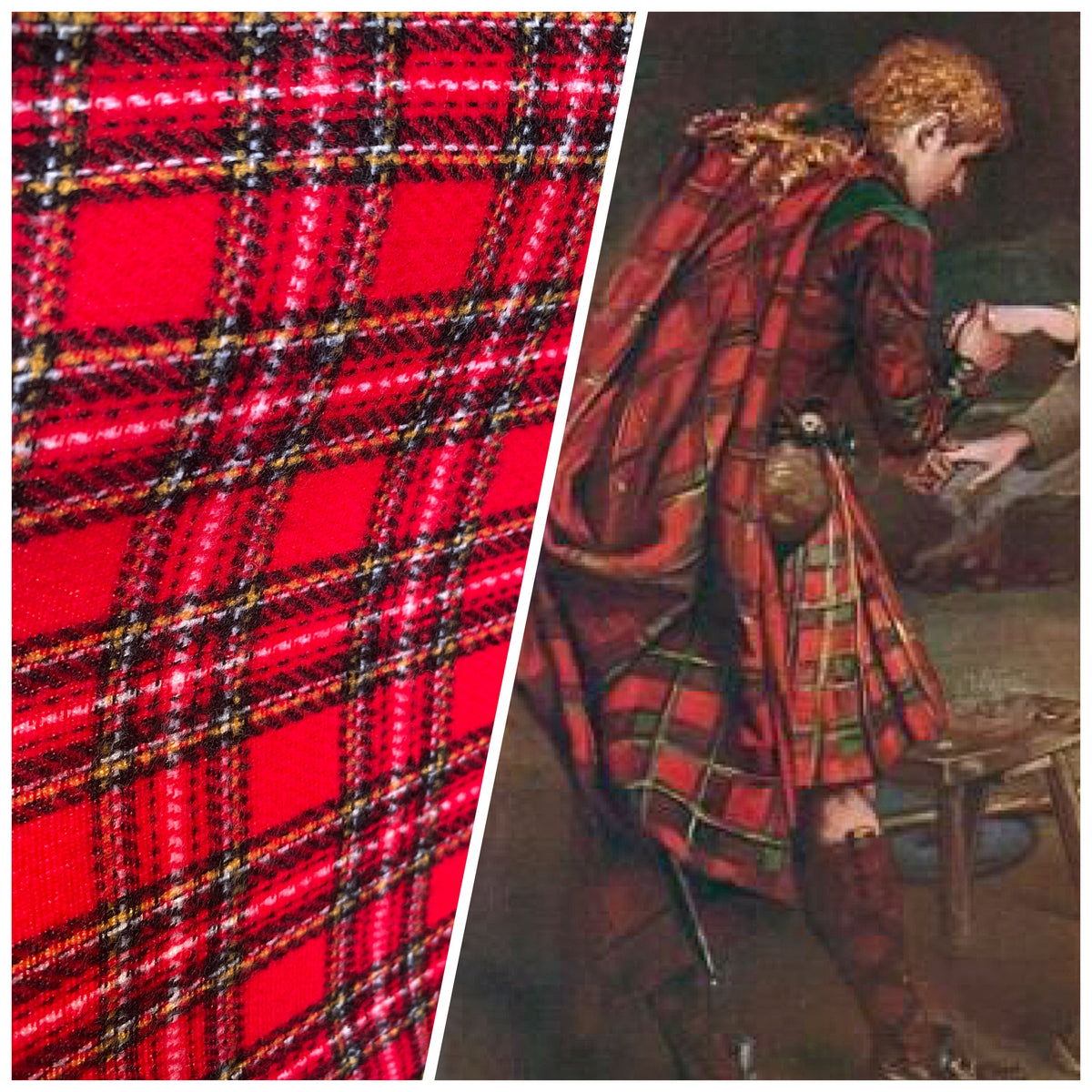New Designer Plaid Tartan Medium Weight Woven Fabric - Red - Fancy Styles Fabric Pierre Frey Lee Jofa Brunschwig & Fils