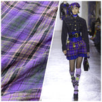 NEW Designer 100% Cotton Lightweight Gauze Plaid Tartan Fabric - Purple - Fancy Styles Fabric Pierre Frey Lee Jofa Brunschwig & Fils