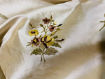 Princess Amelia Designer 100% Silk Dupioni Fabric - Eggshell Floral Bouquet with Bows - Fancy Styles Fabric Pierre Frey Lee Jofa Brunschwig & Fils