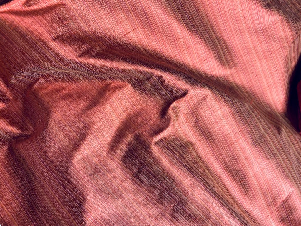 NEW Lady Bridgette Designer 100% Silk Dupioni Fabric - Striped Red & Pink - Fancy Styles Fabric Pierre Frey Lee Jofa Brunschwig & Fils