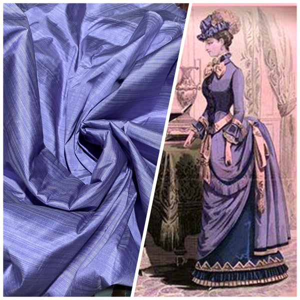 NEW Lady Bridgette Designer 100% Silk Dupioni Fabric in Purple Mini Stripes - Fancy Styles Fabric Pierre Frey Lee Jofa Brunschwig & Fils
