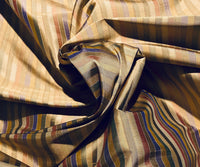 NEW Duchess Roxanne Designer 100% Silk Taffeta - Blue, Green, & Bronze Stripes - Fancy Styles Fabric Pierre Frey Lee Jofa Brunschwig & Fils