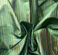 DEAL! Duchess Roxanne Designer 100% Silk Taffeta - Blue, Green, & Teal Stripes - Fancy Styles Fabric Pierre Frey Lee Jofa Brunschwig & Fils