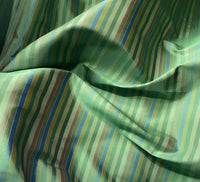 DEAL! Duchess Roxanne Designer 100% Silk Taffeta - Blue, Green, & Teal Stripes - Fancy Styles Fabric Pierre Frey Lee Jofa Brunschwig & Fils