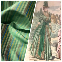 DEAL! Duchess Roxanne Designer 100% Silk Taffeta - Blue, Green, & Teal Stripes - Fancy Styles Fabric Pierre Frey Lee Jofa Brunschwig & Fils