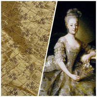 NEW! Queen Elisabeth 100% Silk Dupioni Embroidered Quilted Floral Fabric - Gold - Fancy Styles Fabric Pierre Frey Lee Jofa Brunschwig & Fils