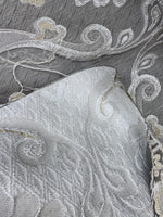 NEW Lady Catherine Designer Satin Medallion Brocade Drapery Upholstery Gray  Fabric