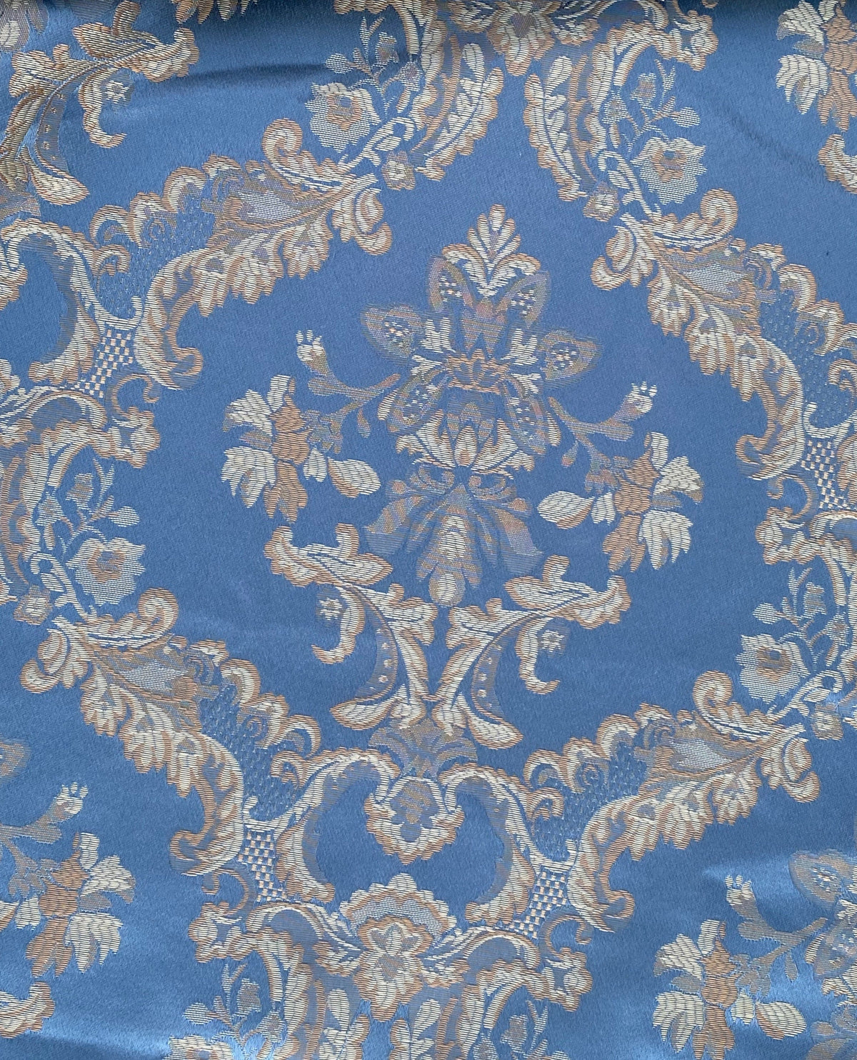NEW Prince Lucas Designer Satin Damask Brocade Upholstery Drapery Sky Blue Fabric - Fancy Styles Fabric Pierre Frey Lee Jofa Brunschwig & Fils