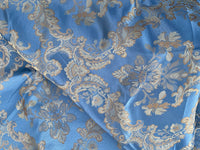 NEW Prince Lucas Designer Satin Damask Brocade Upholstery Drapery Sky Blue Fabric - Fancy Styles Fabric Pierre Frey Lee Jofa Brunschwig & Fils