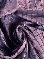 NEW Lady Morgan 100% Silk Dupioni Pintuck Diamond Dark Purple Fabric - Fancy Styles Fabric Pierre Frey Lee Jofa Brunschwig & Fils