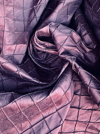 NEW Lady Morgan 100% Silk Dupioni Pintuck Diamond Dark Purple Fabric - Fancy Styles Fabric Pierre Frey Lee Jofa Brunschwig & Fils