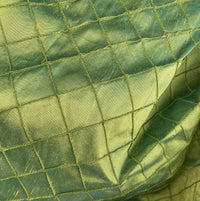 NEW Lady Morgan 100% Silk Dupioni Fabric Pintuck Diamond Green with Teal Iridescence - Fancy Styles Fabric Pierre Frey Lee Jofa Brunschwig & Fils