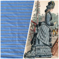 NEW Countess Shannon Designer 100% Silk Taffeta Blue Horizontal Stripe Fabric - Fancy Styles Fabric Pierre Frey Lee Jofa Brunschwig & Fils