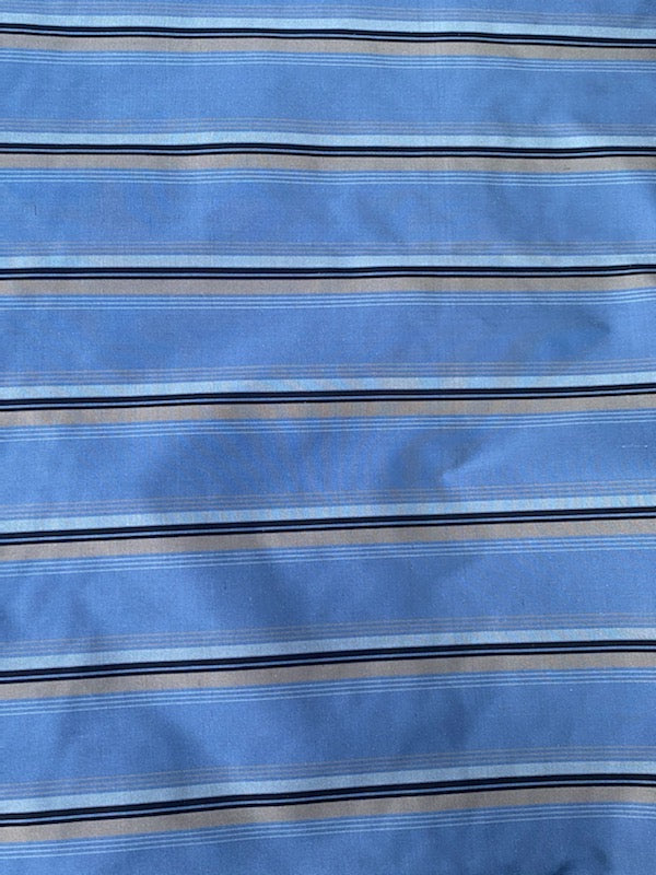 NEW Countess Shannon Designer 100% Silk Taffeta Blue Horizontal Stripe Fabric - Fancy Styles Fabric Pierre Frey Lee Jofa Brunschwig & Fils