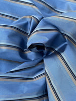 NEW Countess Shannon Designer 100% Silk Taffeta Blue Horizontal Stripe Fabric - Fancy Styles Fabric Pierre Frey Lee Jofa Brunschwig & Fils