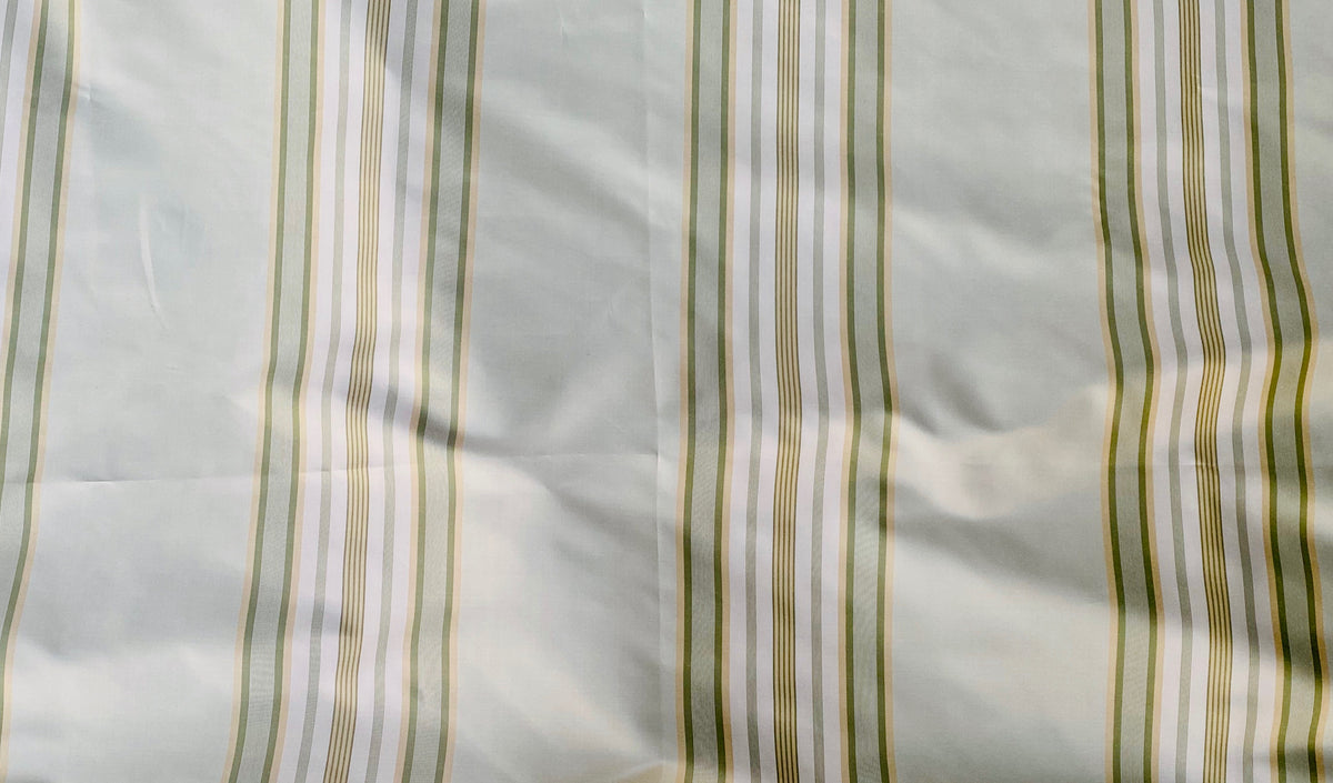 NEW Lady Piper Designer 100% Silk Taffeta Pistachio Green Striped Fabric - Fancy Styles Fabric Pierre Frey Lee Jofa Brunschwig & Fils