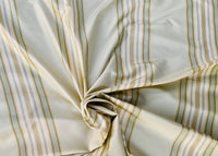 NEW Lady Piper Designer 100% Silk Taffeta Pistachio Green Striped Fabric - Fancy Styles Fabric Pierre Frey Lee Jofa Brunschwig & Fils
