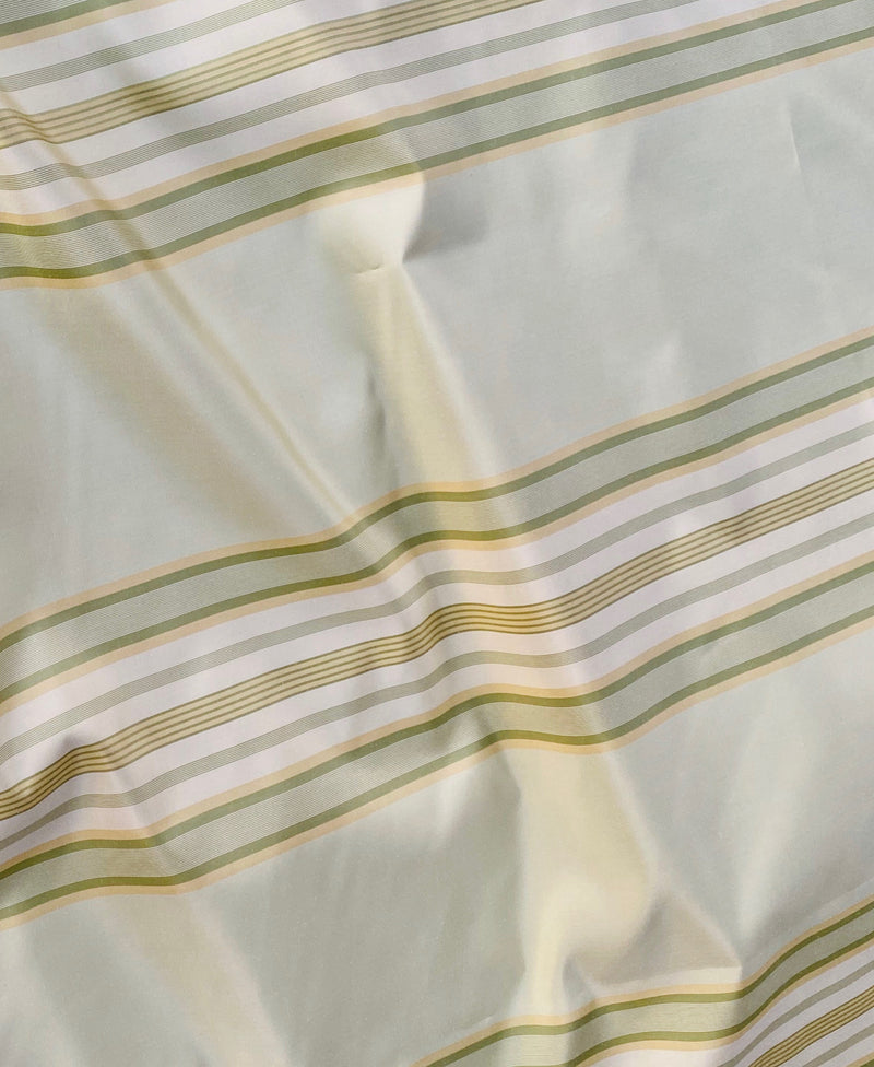 NEW Lady Piper Designer 100% Silk Taffeta Pistachio Green Striped Fabric - Fancy Styles Fabric Pierre Frey Lee Jofa Brunschwig & Fils