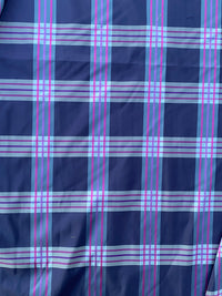 NEW Lady Alexandra Designer 100% Silk Taffeta Purple Fuchsia Pink Plaid Tartan Fabric - Fancy Styles Fabric Pierre Frey Lee Jofa Brunschwig & Fils