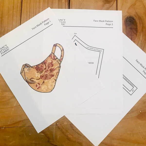 Face Mask- Digital Pattern - Fancy Styles Fabric Pierre Frey Lee Jofa Brunschwig & Fils